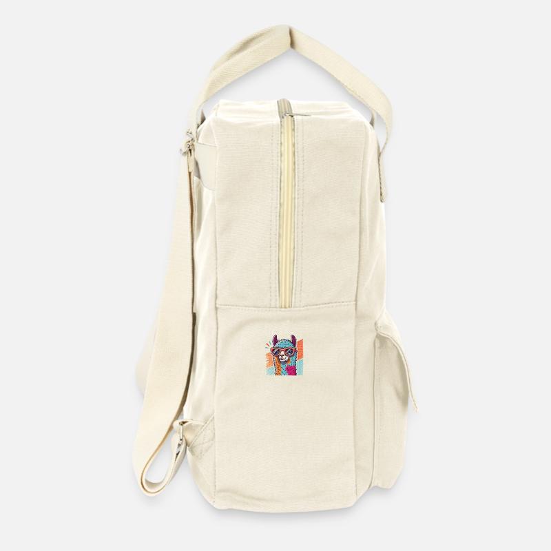 Lama Pop Art avec lunettes de soleil - Sac à dos rétro - blanc naturel