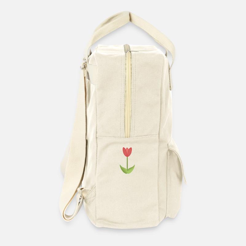 Rote Tulpe - Retro Rucksack - Naturweiß
