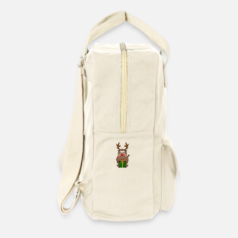 Happy Reindeer - Retro Backpack - natural
