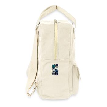 Schwalbe (blau) // Illustration - Retro Rucksack - Naturweiß - Rechts