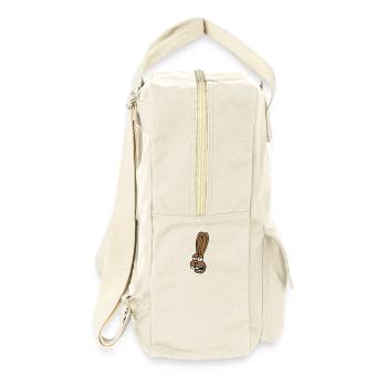 Hase Kaninchen Häschen Cartoon albern Hasenzähne - Retro Rucksack - Naturweiß - Rechts
