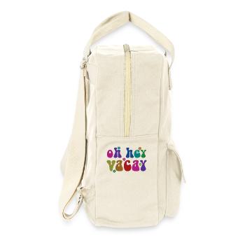 Oh Hey Vacay Vacation Lover Funny Gift - Retro Backpack - natural - Right