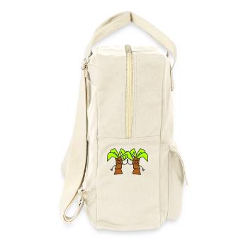 2 Lustige Süße Palmen Begrüßung Comic Gesicht Team - Retro Rucksack - Naturweiß - Rechts