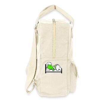 Turtle sleeps tired bed sleepy head dreaming - Retro Backpack - natural - Right