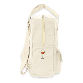 rotwein glas - Retro Rucksack - Naturweiß - Rechts