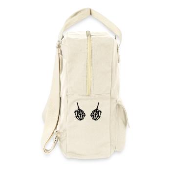 hands middlefinger - Retro Rucksack - Naturweiß - Rechts