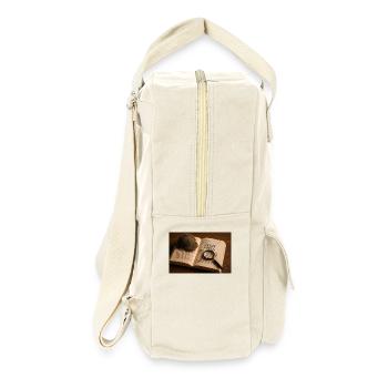 Livre, loupe et roman policier - Sac à dos rétro - blanc naturel - Droite