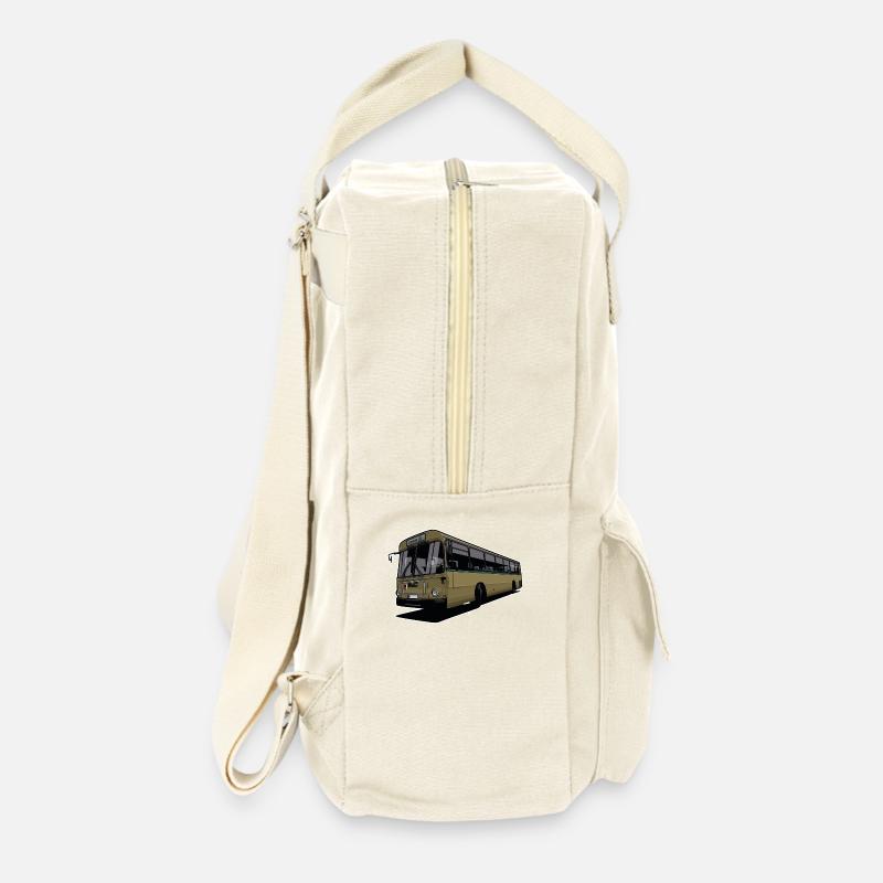Oldtimer Bus // Illustration - Retro Rucksack - Naturweiß