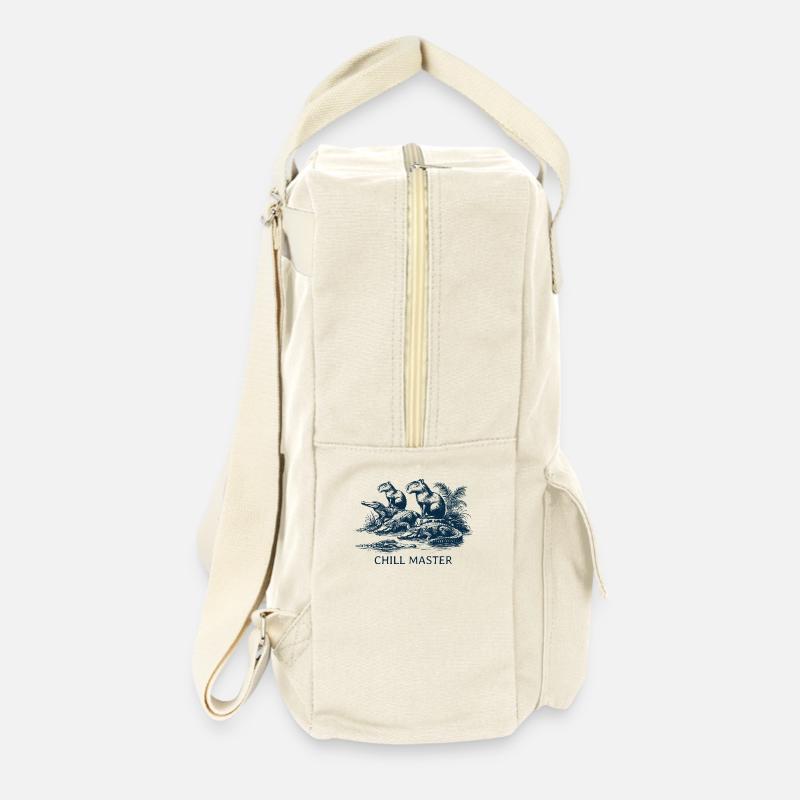 Chill Master - Capibara unter Crocodilen - Retro Rucksack - Naturweiß