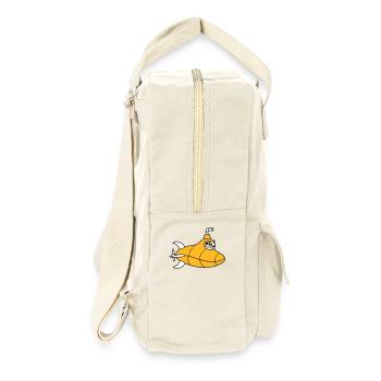 U-Boot Vogel Ente Kapitän Küken Süß Comic Cartoon - Retro Rucksack - Naturweiß - Rechts