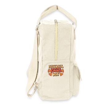 National Pizza Day 2025 pizza day gift - Retro Backpack - natural - Right