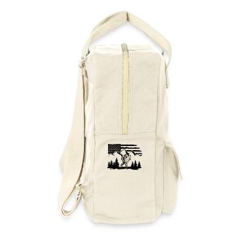 Bigfoot Arrowhead Flint US Flag - Retro Backpack - natural - Right