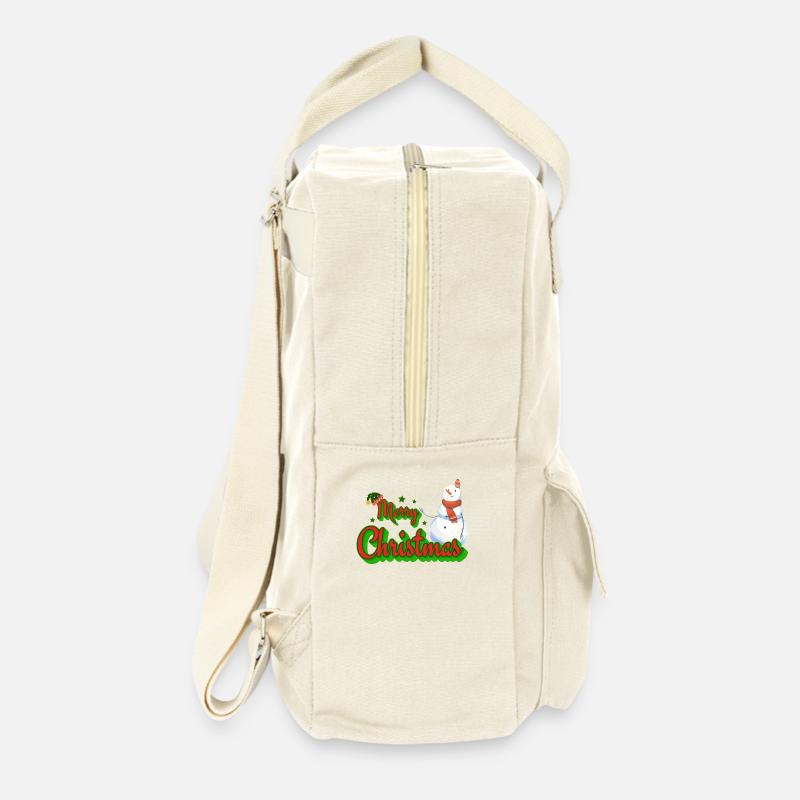 Merry Christmas Snowman - Retro Rucksack - Naturweiß