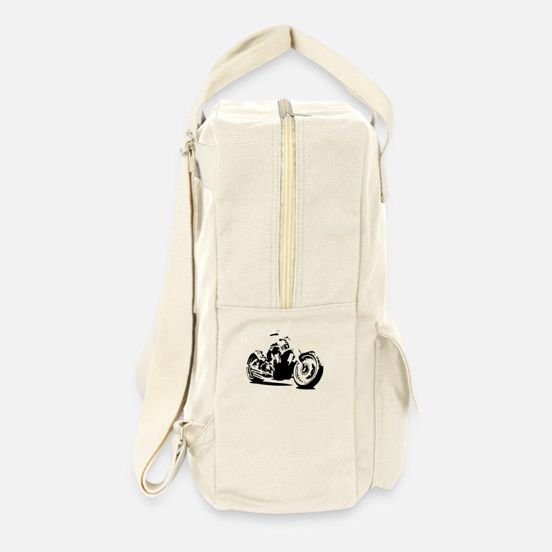 Motorcycle Chopper - Retro Rucksack - Naturweiß
