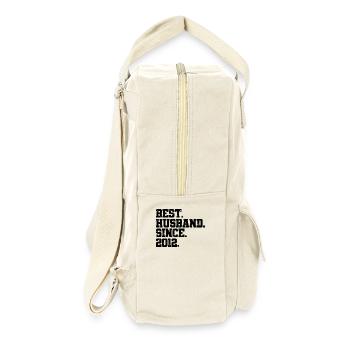 Bester Ehemann seit 2012, Geschenk zum 11-jährigen Jubiläum - Retro Rucksack - Naturweiß - Rechts