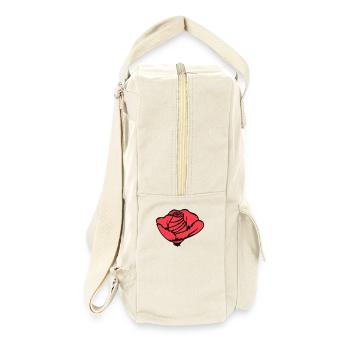 Jolie belle fleur de rose feuille roses romantique - Sac à dos rétro - blanc naturel - Droite