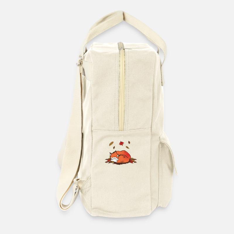 Schlafender Roter Fuchs im Herbst - Retro Rucksack - Naturweiß