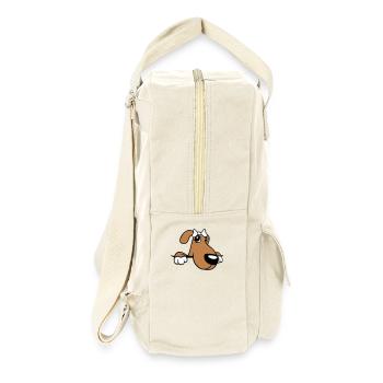 Dog Behind Wall Pretty Lady Bow Female - Retro Backpack - natural - Right