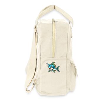 Schwertfisch Kind - Retro Rucksack - Naturweiß - Rechts