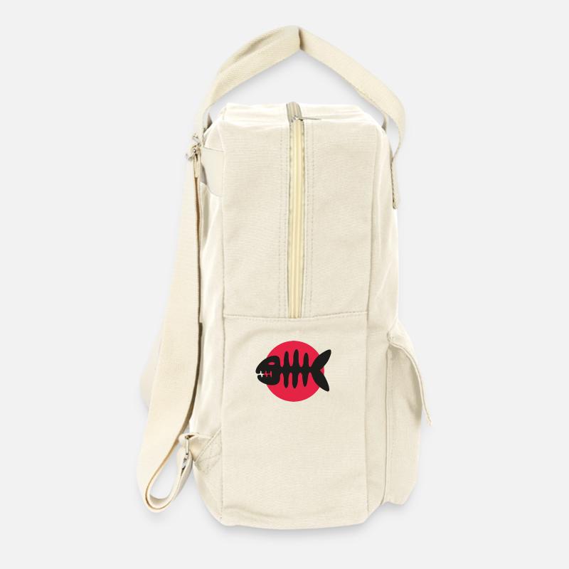 Angry Fish - Retro Rucksack - Naturweiß