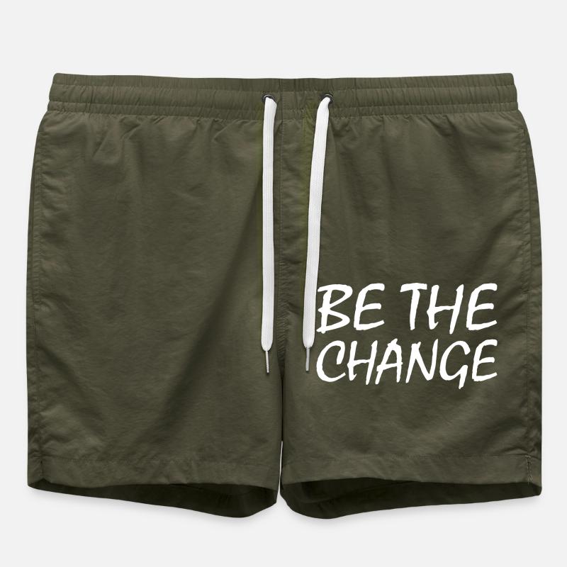 be the change - Badeshorts - Olive