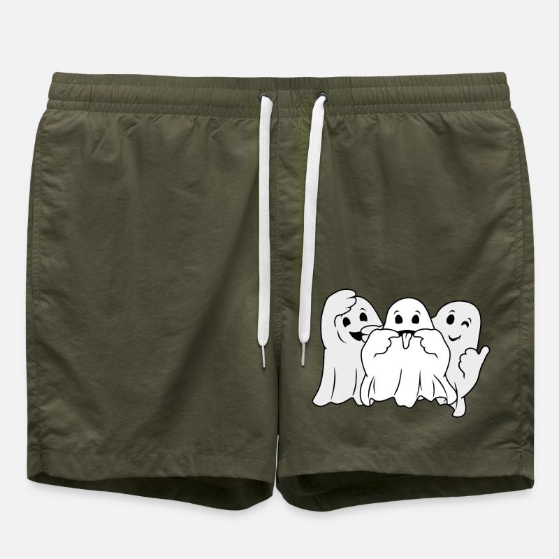 Three funny ghosts - Swim Trunks - olive