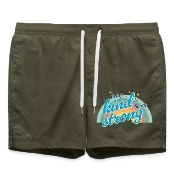 Being kind is being strong - Swim Trunks - olive - Front