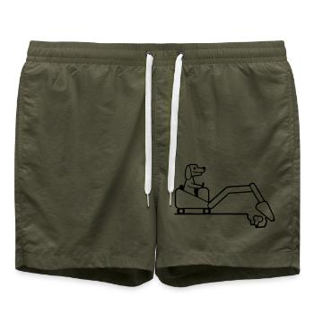 os de chien enterrer pelle excavatrice creuser creuser à l’aide d’un chien - Short de bain - vert olive - Devant