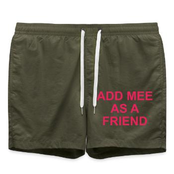 Add me as a friend - Swim Trunks - olive - Front