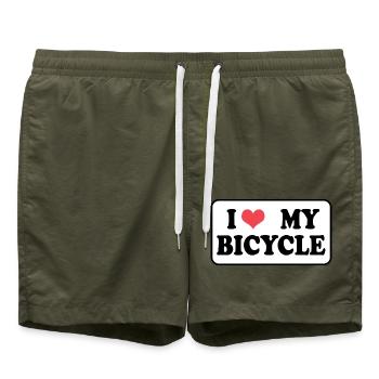 J'aime mon vélo bicyclette - Short de bain - vert olive - Devant