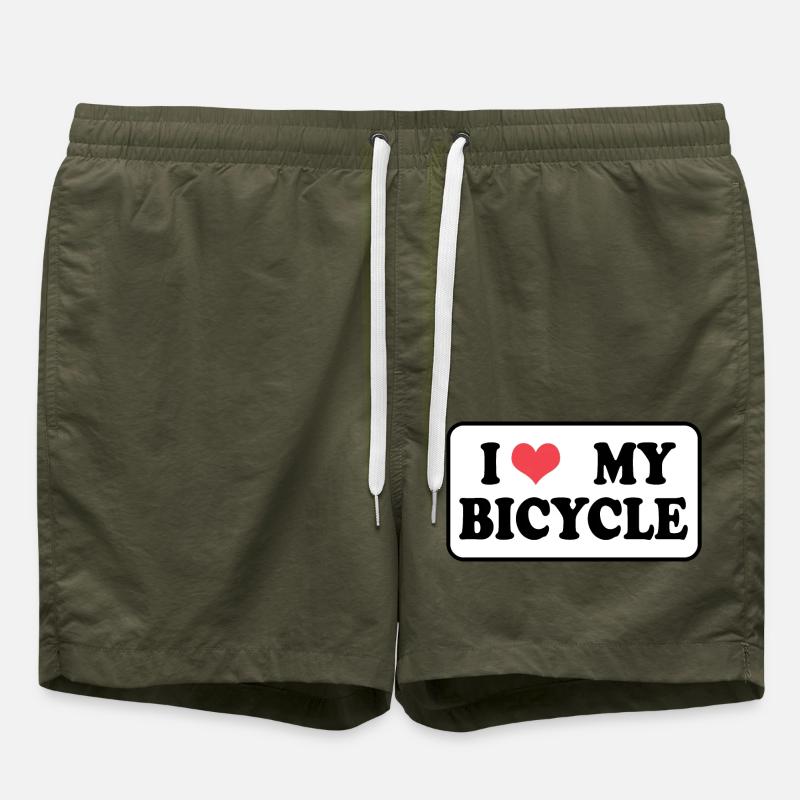 J'aime mon vélo bicyclette - Short de bain - vert olive