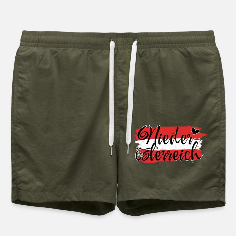 Flag Austria Lower Austria - Swim Trunks - olive