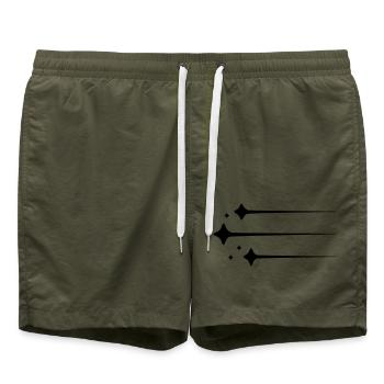 Shooting Star Lines - Swim Trunks - olive - Front