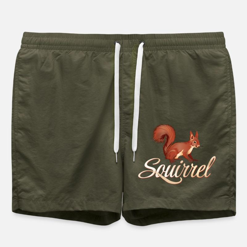 Écureuil Eichhörnchen - Short de bain - vert olive