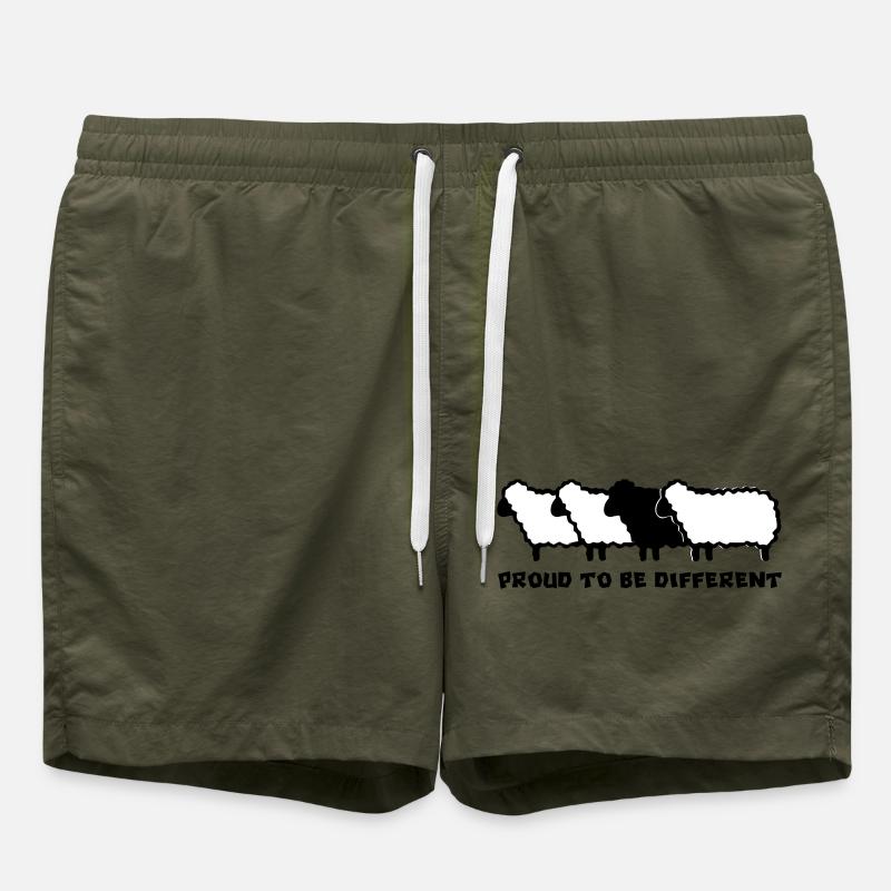 DIFFERENT SHEEP 2 - 2C - Swim Trunks - olive