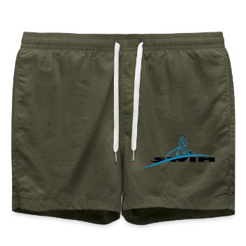 Logo natation nageur stylisé - Short de bain - vert olive - Devant