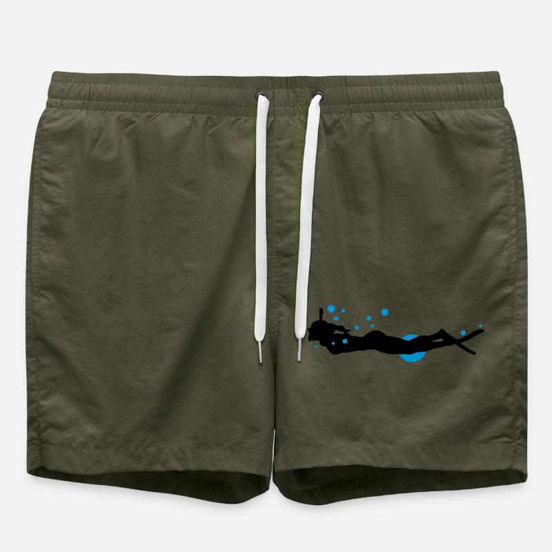 diver - Swim Trunks - olive