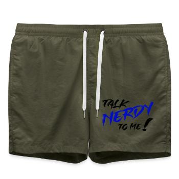 Nerd Graffiti Blau - Badeshorts - Olive - Vorne