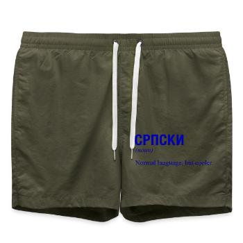 Serbien Serbia Serbisch Serbische Sprache - Badeshorts - Olive - Vorne
