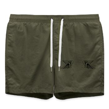 Design 14 (Flügelset, weit) - Badeshorts - Olive - Vorne