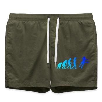 Pickleball Community Motiv rund um Pickleballsport - Badeshorts - Olive - Vorne