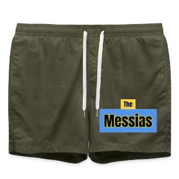 La typographie du Messie Bleu - Short de bain - vert olive - Devant