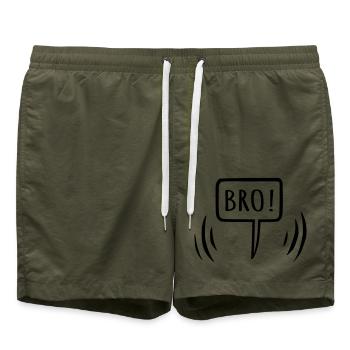 Bro! Brother speech bubble - Swim Trunks - olive - Front