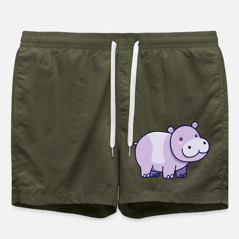 Hippopotamus - Swim Trunks - olive