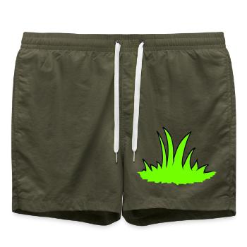 Grass Meadow Many Grasses Blades of Grass Green Nature Cool - Swim Trunks - olive - Front