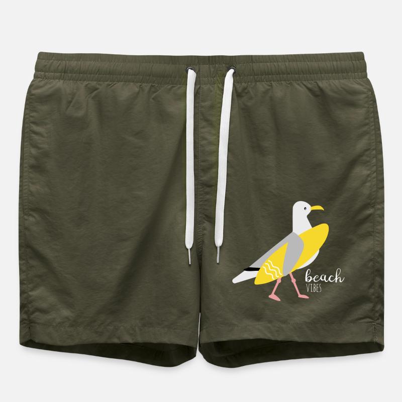 Surfer Möwe - Badeshorts - Olive
