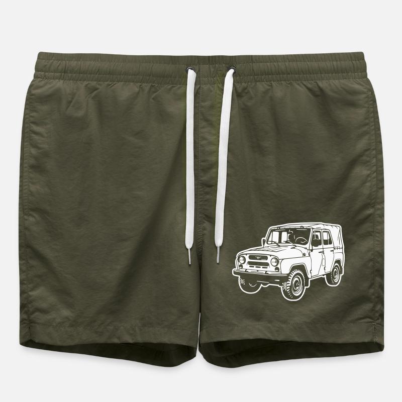 UAZ Geländefahrzeug (Differenzbild) - Badeshorts - Olive
