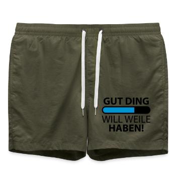 Gut Ding will Weile haben | Ladebalken - Swim Trunks - olive - Front