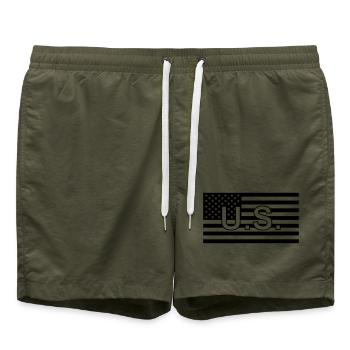 Drapeau tactique États-Unis/États-Unis - Short de bain - vert olive - Devant
