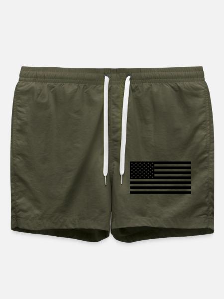 U.S. /USA Tactical Flag - Swim Trunks - olive